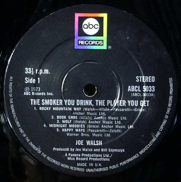 Joe Walsh : The Smoker You Drink, The Player You Get (LP, Album, RE)