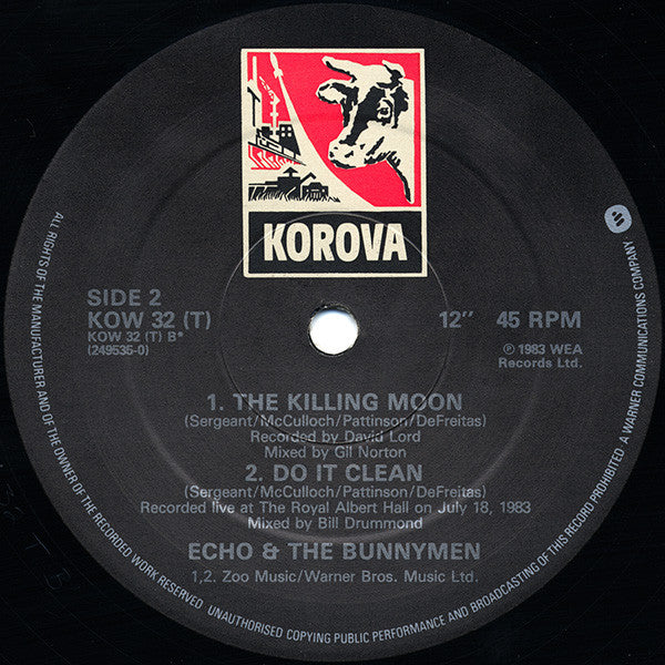 Echo & The Bunnymen : The Killing Moon (All Night Version) (12", Single)