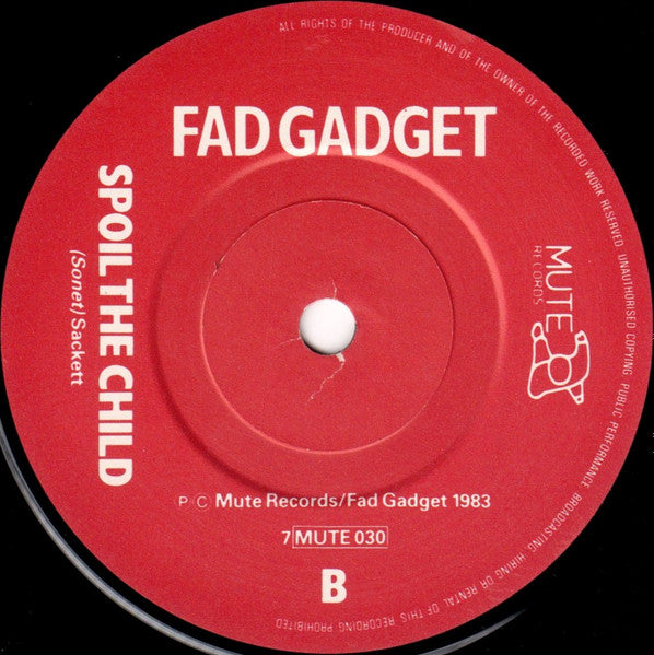 Fad Gadget : Collapsing New People (7", Single)
