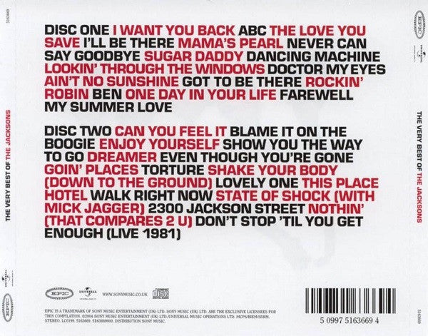 The Jacksons : The Very Best Of The Jacksons (2xCD, Comp)