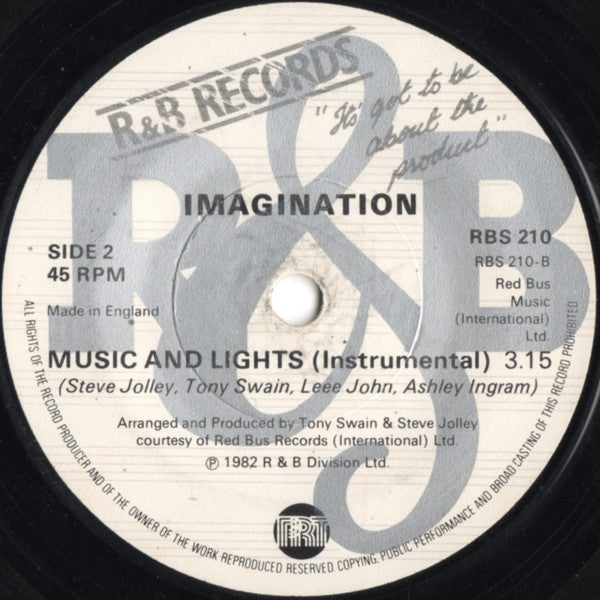 Imagination : Music And Lights (7", Single)