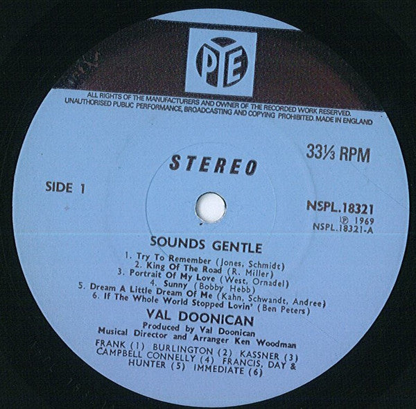 Val Doonican : Sounds Gentle (LP, Album)