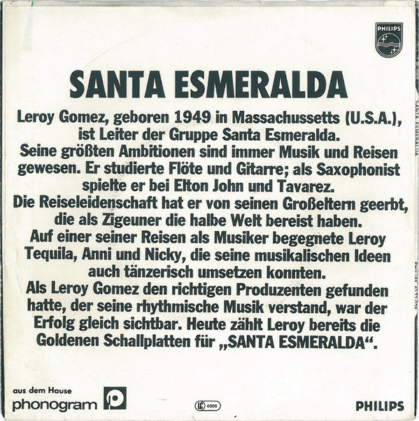 Santa Esmeralda Starring Leroy Gomez : Don't Let Me Be Misunderstood + Esmeralda Suite (7", Single)