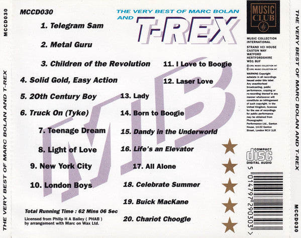 Marc Bolan And T. Rex : The Very Best Of Marc Bolan And T-Rex (CD, Comp)