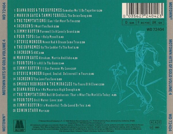 Various : Motown Hits Of Gold Volume 4 (CD, Comp, RE)