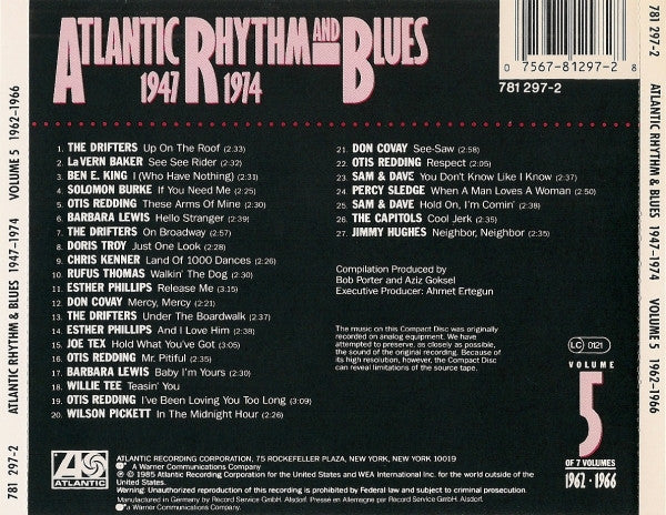 Various : Atlantic Rhythm & Blues 1947-1974 (Volume 5 1962-1966) (CD, Comp)