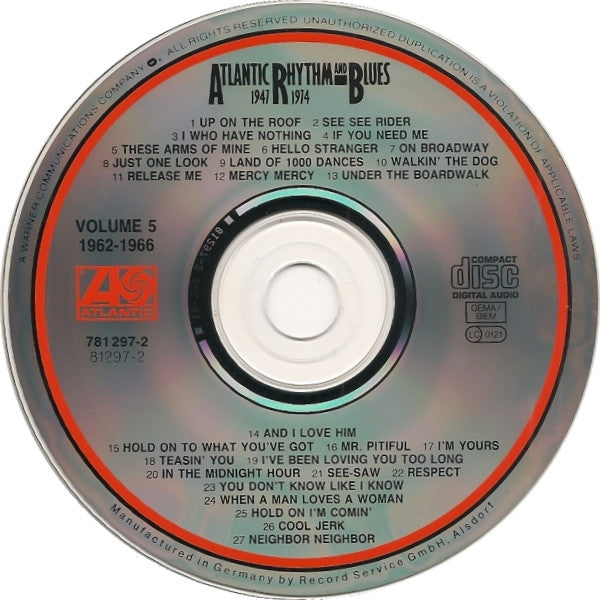 Various : Atlantic Rhythm & Blues 1947-1974 (Volume 5 1962-1966) (CD, Comp)