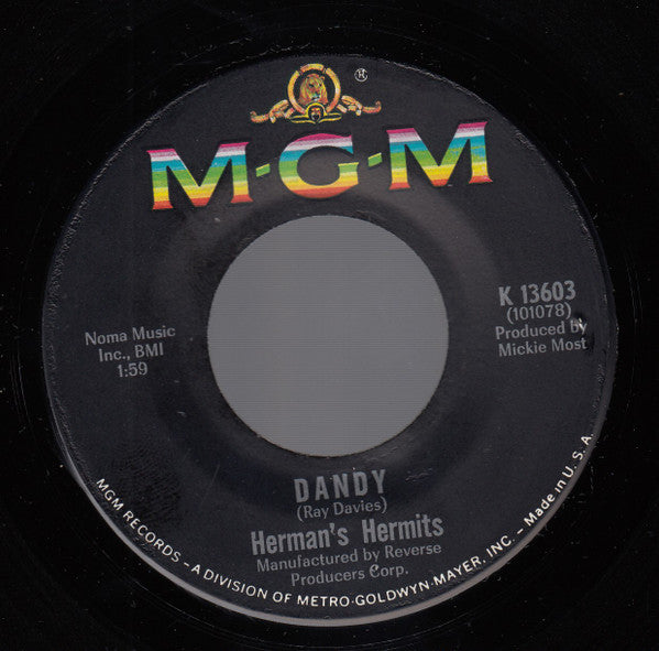 Herman's Hermits : Dandy (7", Single)