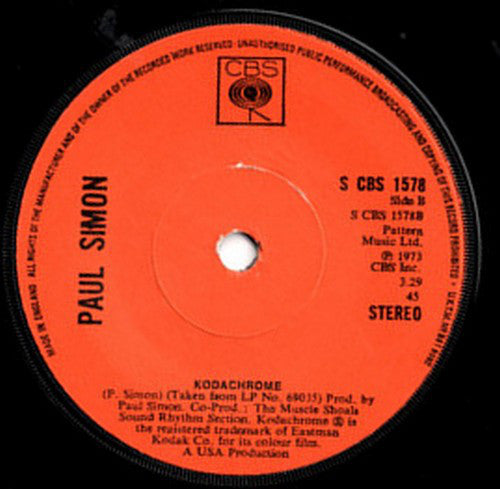 Paul Simon : Take Me To The Mardi Gras (7", Single, Sol)