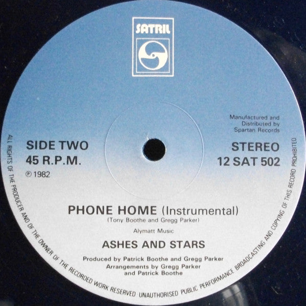 Ashes And Stars : Phone Home (12", Single, Blu)