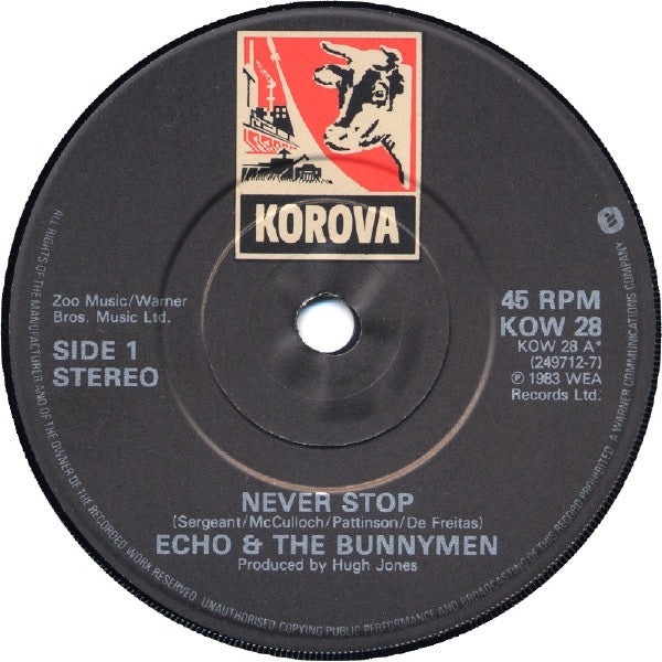 Echo & The Bunnymen : Never Stop (7", Single)