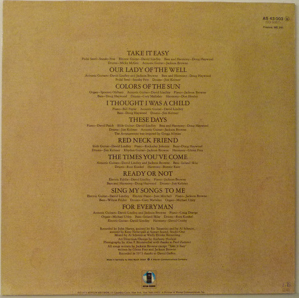 Jackson Browne : For Everyman (LP, Album, RE)
