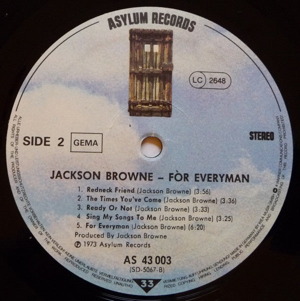 Jackson Browne : For Everyman (LP, Album, RE)