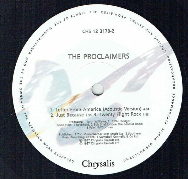 The Proclaimers : Letter From America (Band Version) (12", Single)