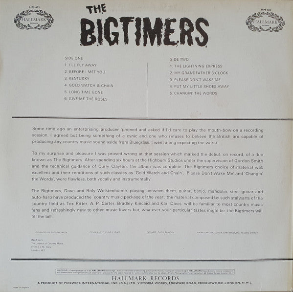 The Bigtimers : The Bigtimers (LP, Mono)
