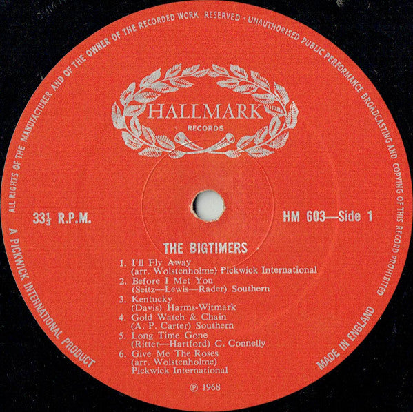 The Bigtimers : The Bigtimers (LP, Mono)