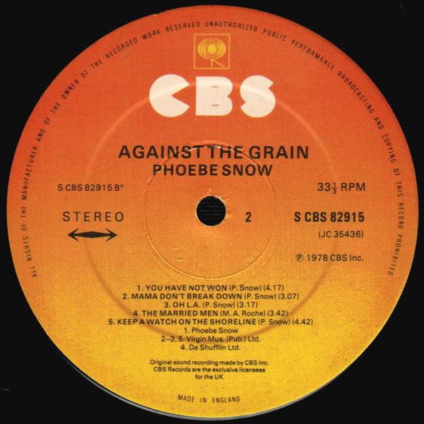 Phoebe Snow : Against The Grain (LP, Album)