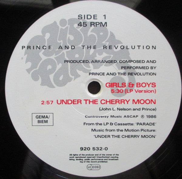 Prince And The Revolution : Girls & Boys (12", Maxi)