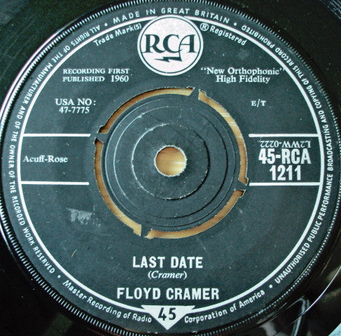 Floyd Cramer : Last Date (7", Single)