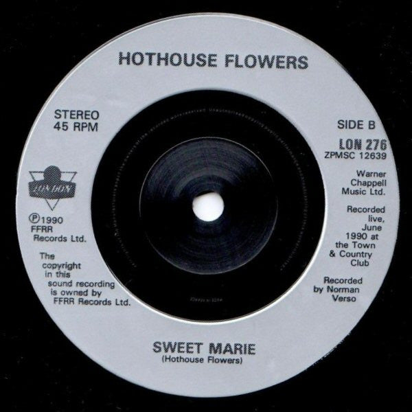 Hothouse Flowers : Movies (7", Single)