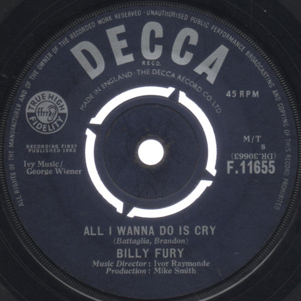 Billy Fury : When Will You Say I Love You (7")