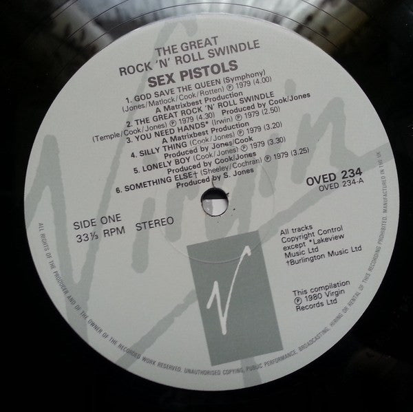 Sex Pistols : The Great Rock 'N' Roll Swindle (LP, Comp, RE)