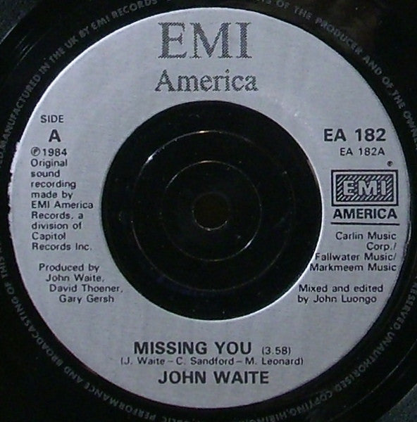 John Waite : Missing You (7", Sil)