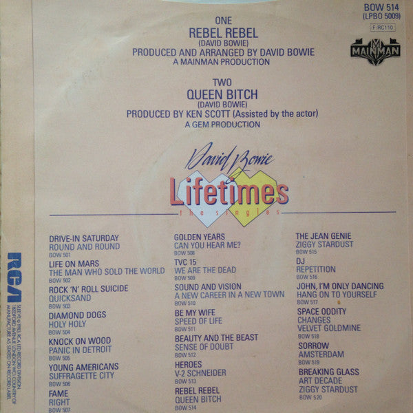 David Bowie : Rebel Rebel (7", Single, RE)