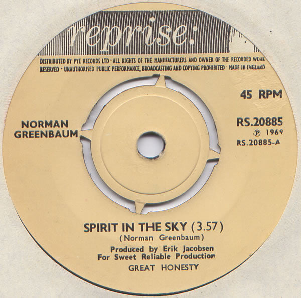 Norman Greenbaum : Spirit In The Sky (7", Single, Mono, Kno)