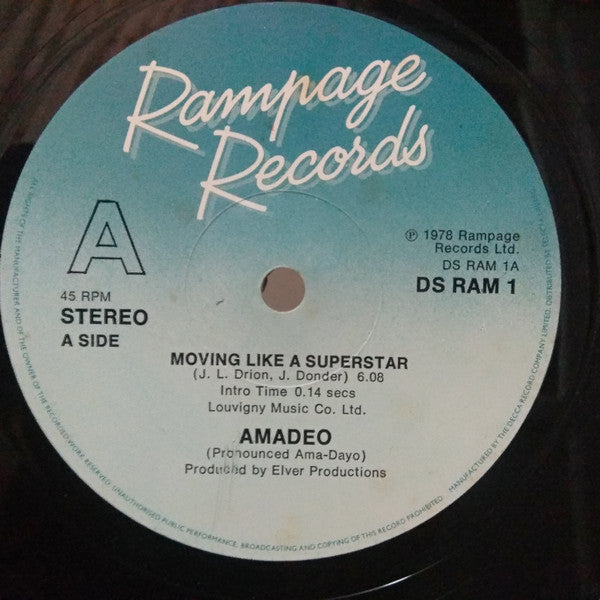 Amadeo : Moving Like A Superstar (12", Single)