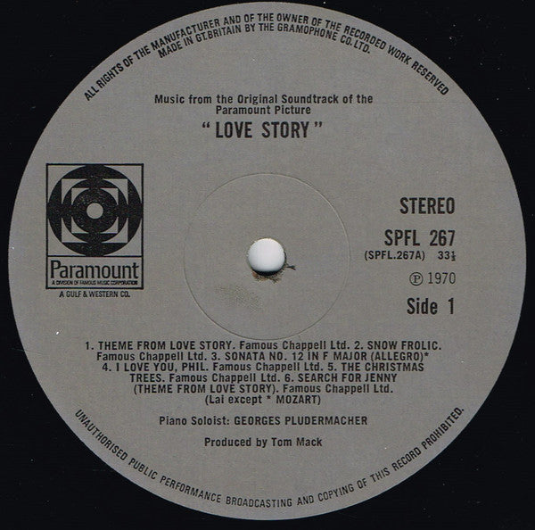 Francis Lai : Love Story - Music From The Original Soundtrack (LP, RP)