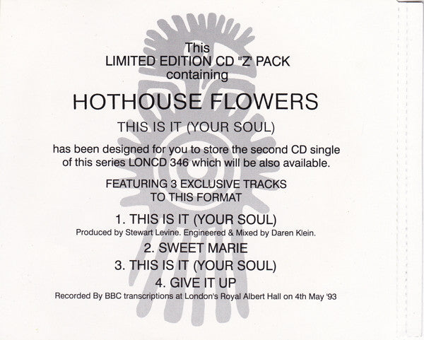 Hothouse Flowers : This Is It (Your Soul) (CD, Single, Ltd, CD1)