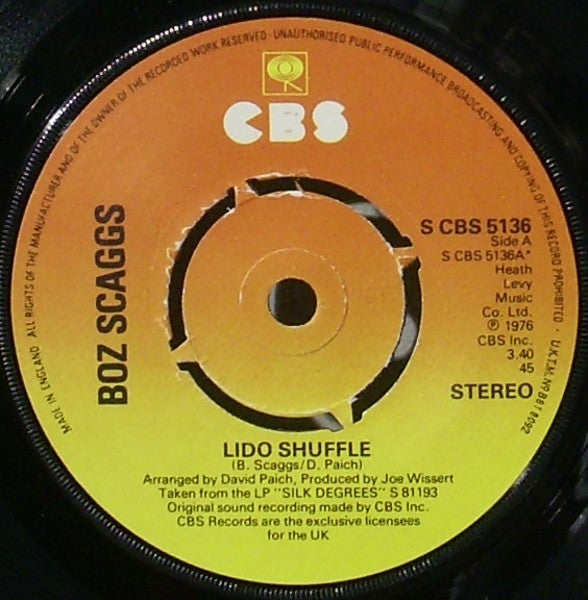 Boz Scaggs : Lido Shuffle (7", Single, Kno)