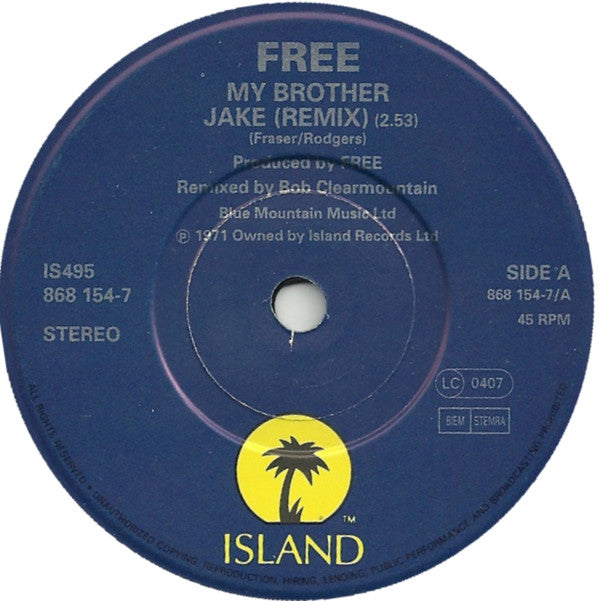 Free : My Brother Jake (7")