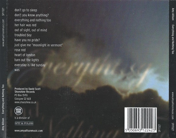 Amy Allison : Everything And Nothing Too (CD, Album)