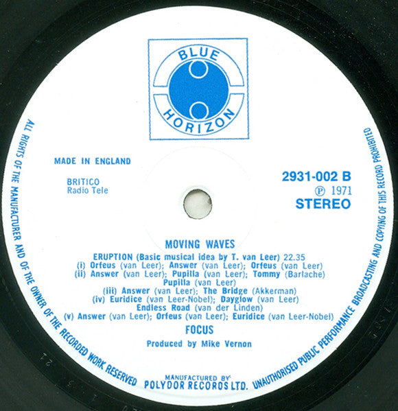 Focus (2) : Moving Waves (LP, Album)