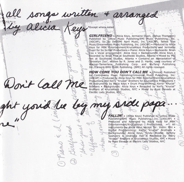 Alicia Keys : Songs In A Minor (CD, Album, Enh, RE, RP, S/Edition)