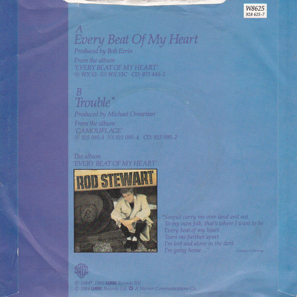 Rod Stewart : Every Beat Of My Heart (7", Single, Sil)