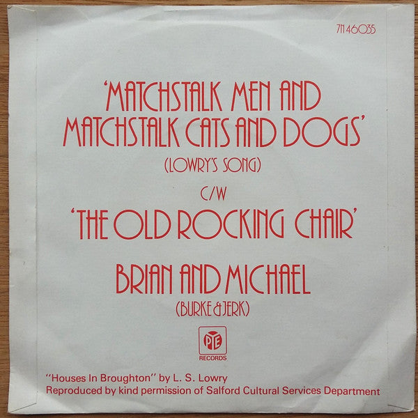 Brian & Michael : Matchstalk Men And Matchstalk Cats And Dogs (Lowry's Song) (7", Single, Sol)