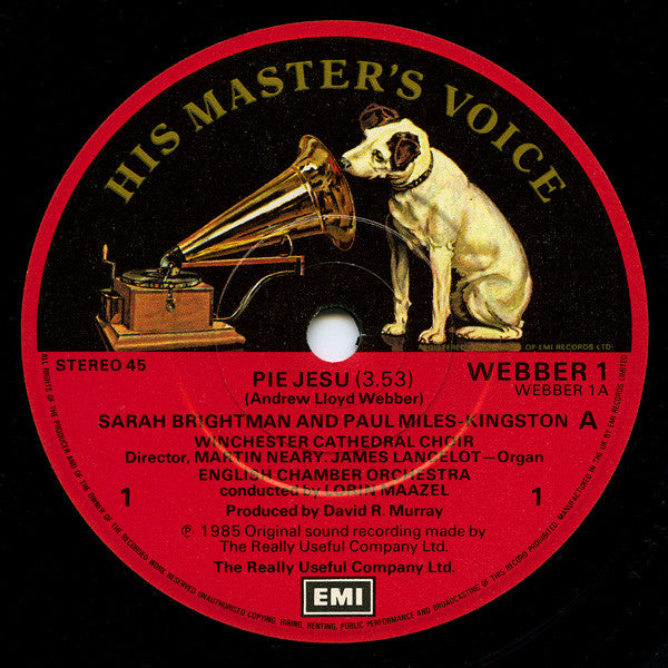 Sarah Brightman And Paul Miles-Kingston : Pie Jesu (7", Single, Nip)