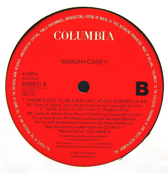 Mariah Carey : There's Got To Be A Way (12")