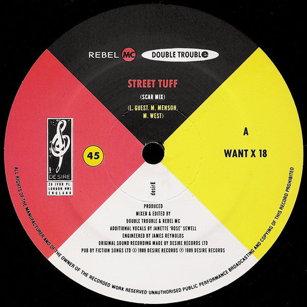 Rebel MC, Double Trouble : Street Tuff (12", Single, Dam)