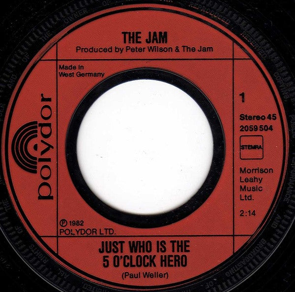 The Jam : Just Who Is The 5 O'Clock Hero / The Great Depression (7", Single)