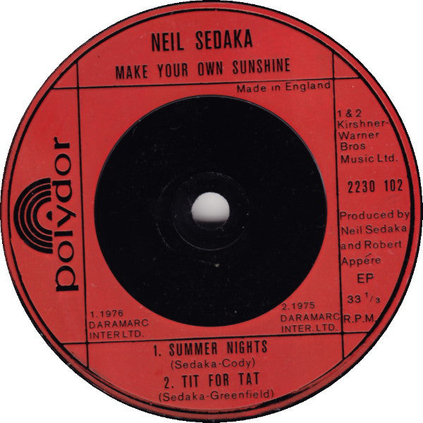 Neil Sedaka : Make Your Own Sunshine (7", EP, Ora)