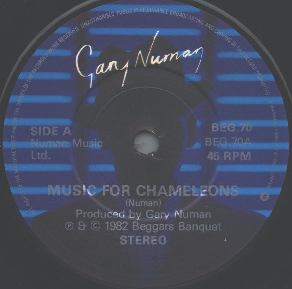 Gary Numan : Music For Chameleons (7", Single)