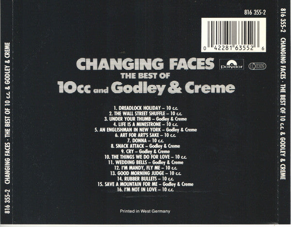 10cc / Godley & Creme : Changing Faces · The Best Of 10cc And Godley & Creme (CD, Comp)