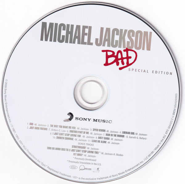 Michael Jackson : Bad (CD, Album, RE, RM, S/Edition)