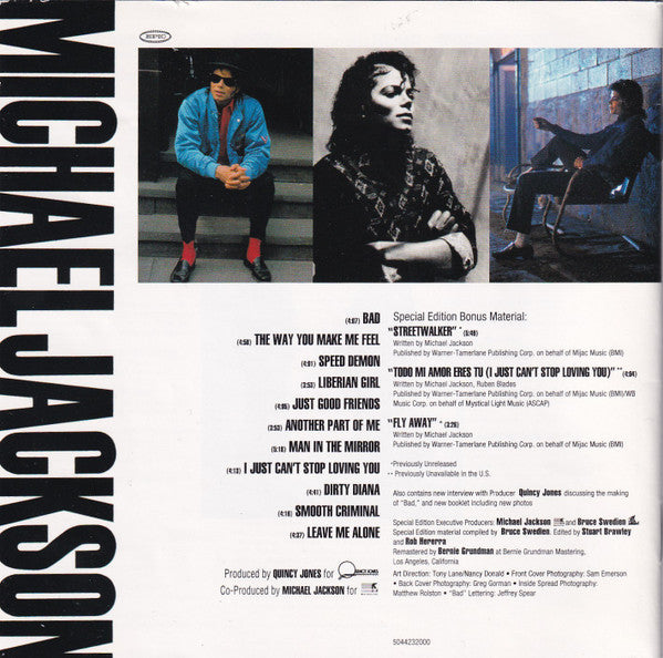 Michael Jackson : Bad (CD, Album, RE, RM, S/Edition)