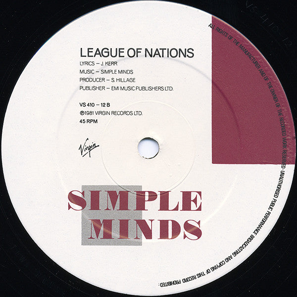 Simple Minds : The American (12", Single)