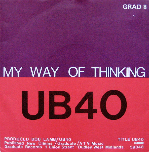 UB40 : I Think Its Going To Rain / My Way Of Thinking (7", Single)